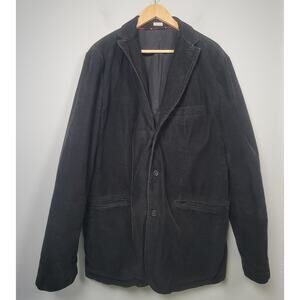 J. Crew Mens LT Corduroy Blazer Sport Coat Vintage Cord Classic Fit Black Jacket